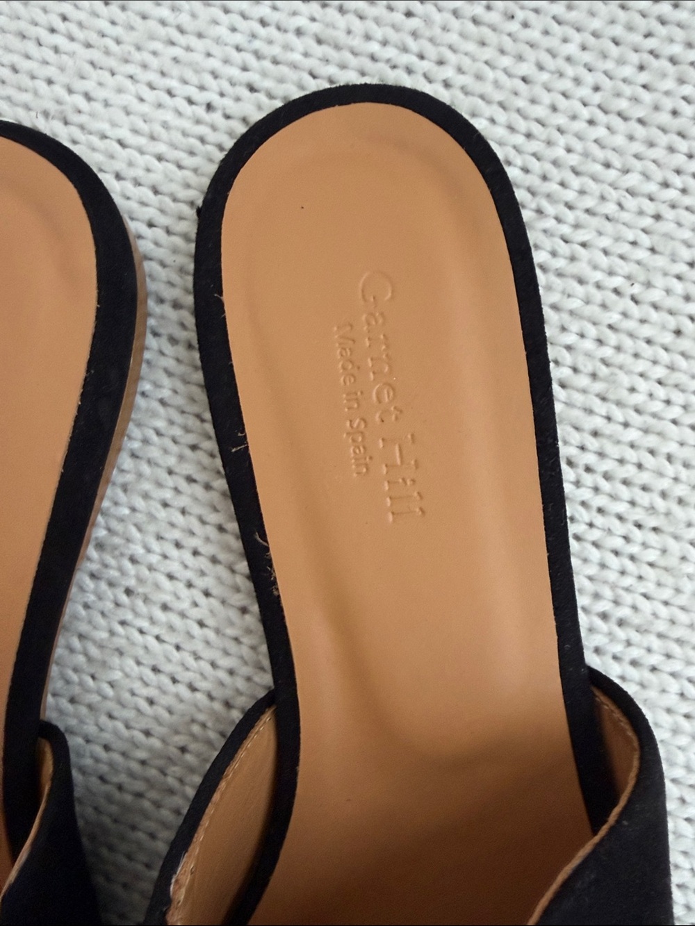 Garnet Hill Made In Spain Slide On Mules Black Size 40 - Picture 2 of 5